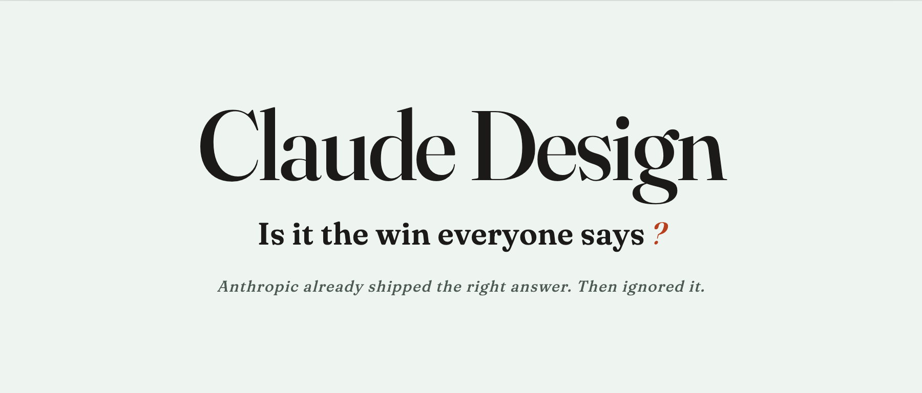Claude Design product screen