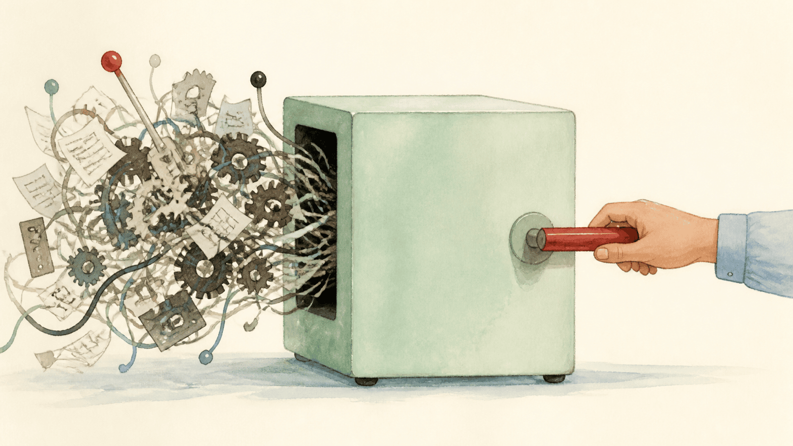 A simple action delivered by a machine that absorbs the complexity inside