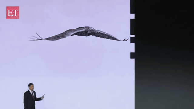 The new passport's eagle flipbook animation, a six-second GIF. Source: The Economic Times launch video.